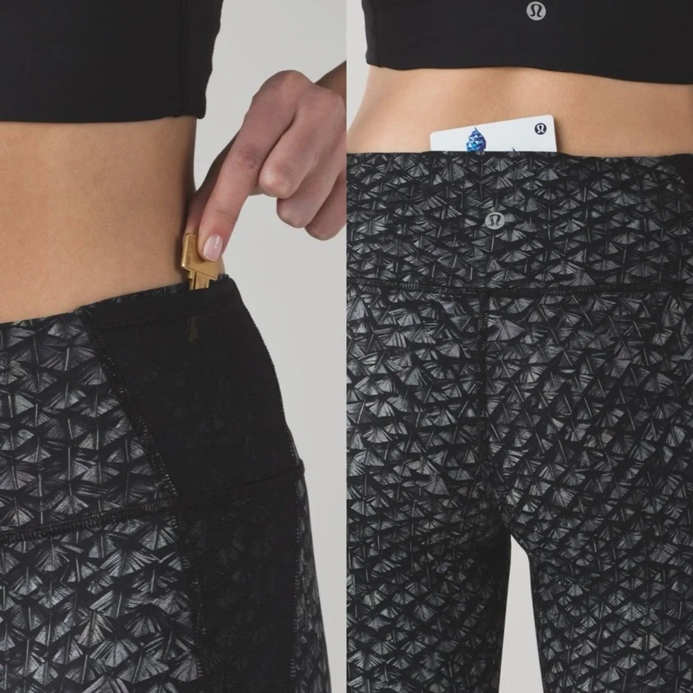 Lululemon Featherlight Light 7/8 Tight, Iridescent Multi Black Luxtreme, 10